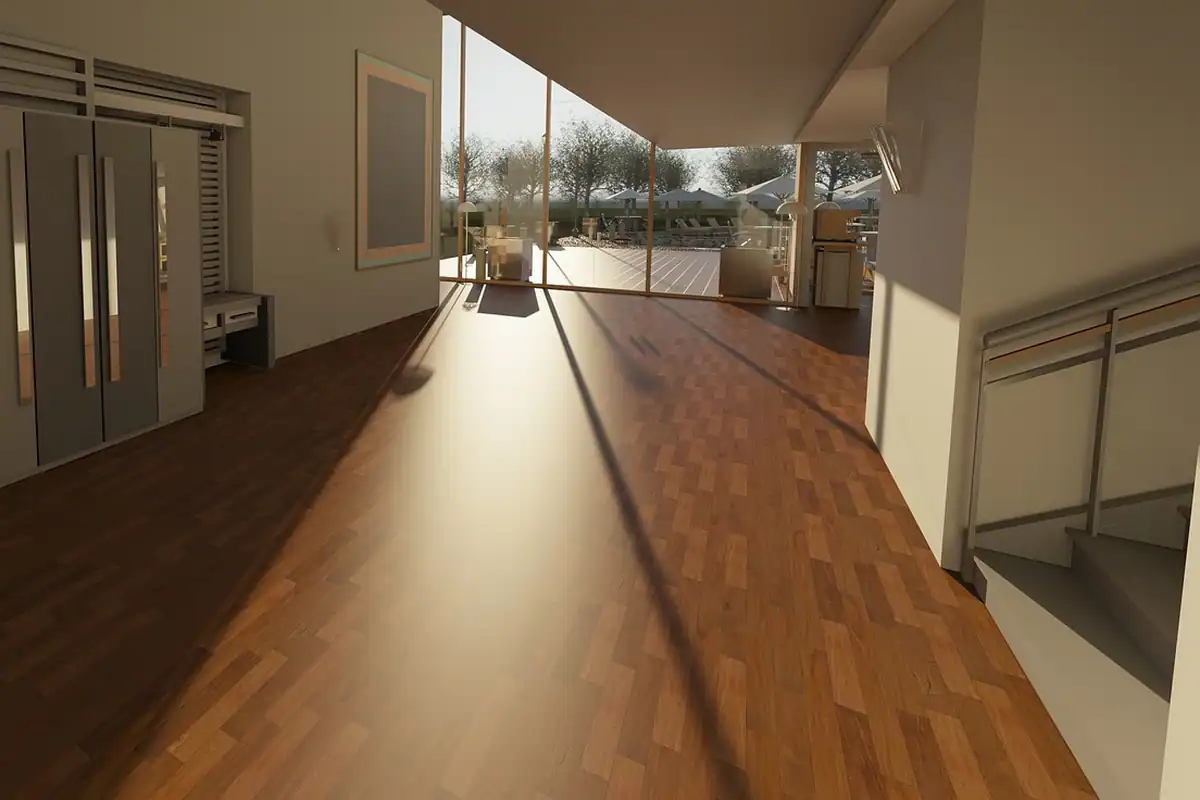 Living modern luminos, cu mobilier și ferestre mari, într-un apartament